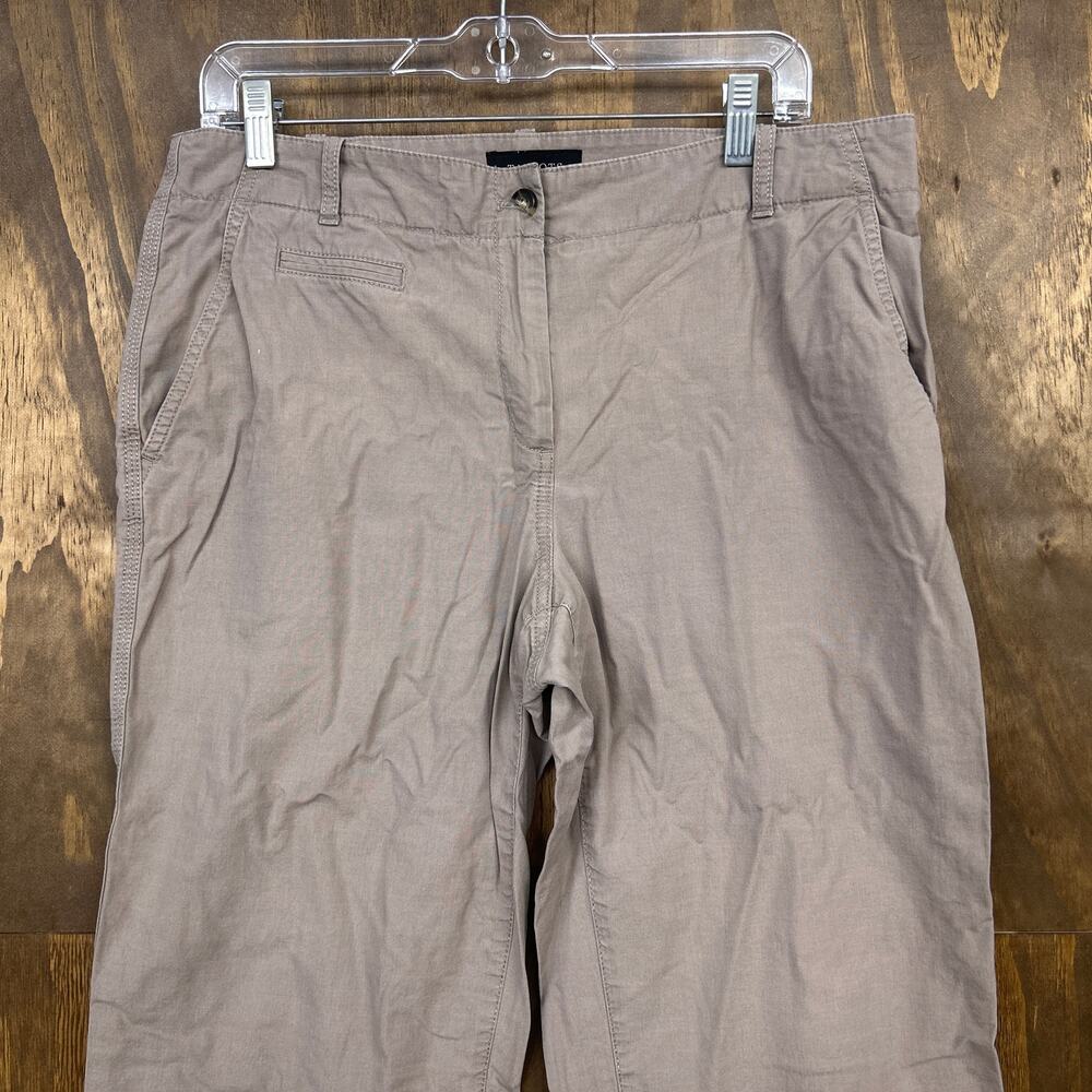 Talbots Womens Pants Brown Mid Rise Convertible Boyfriend 100% Cotton 12 - Picture 2 of 13